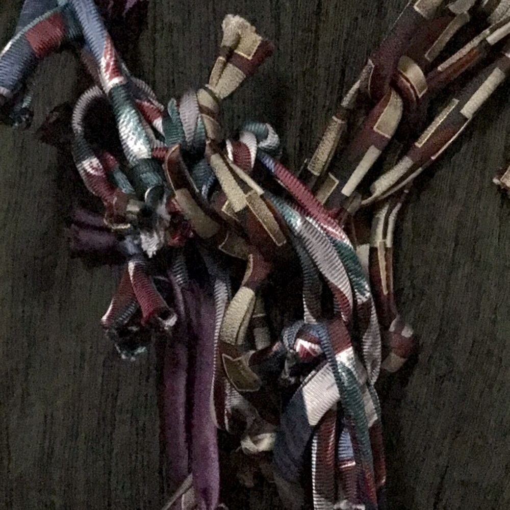 Black Iris Scarf/Necklace made of Men’s silk ties